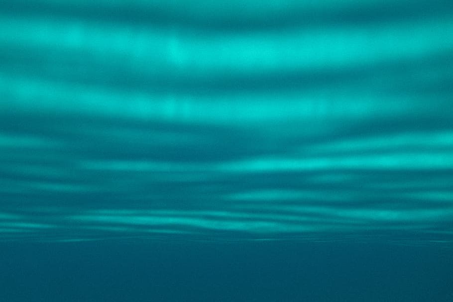 aurora borealis, untitled, Bellow, horizon, water, blue, underwater HD wallpaper