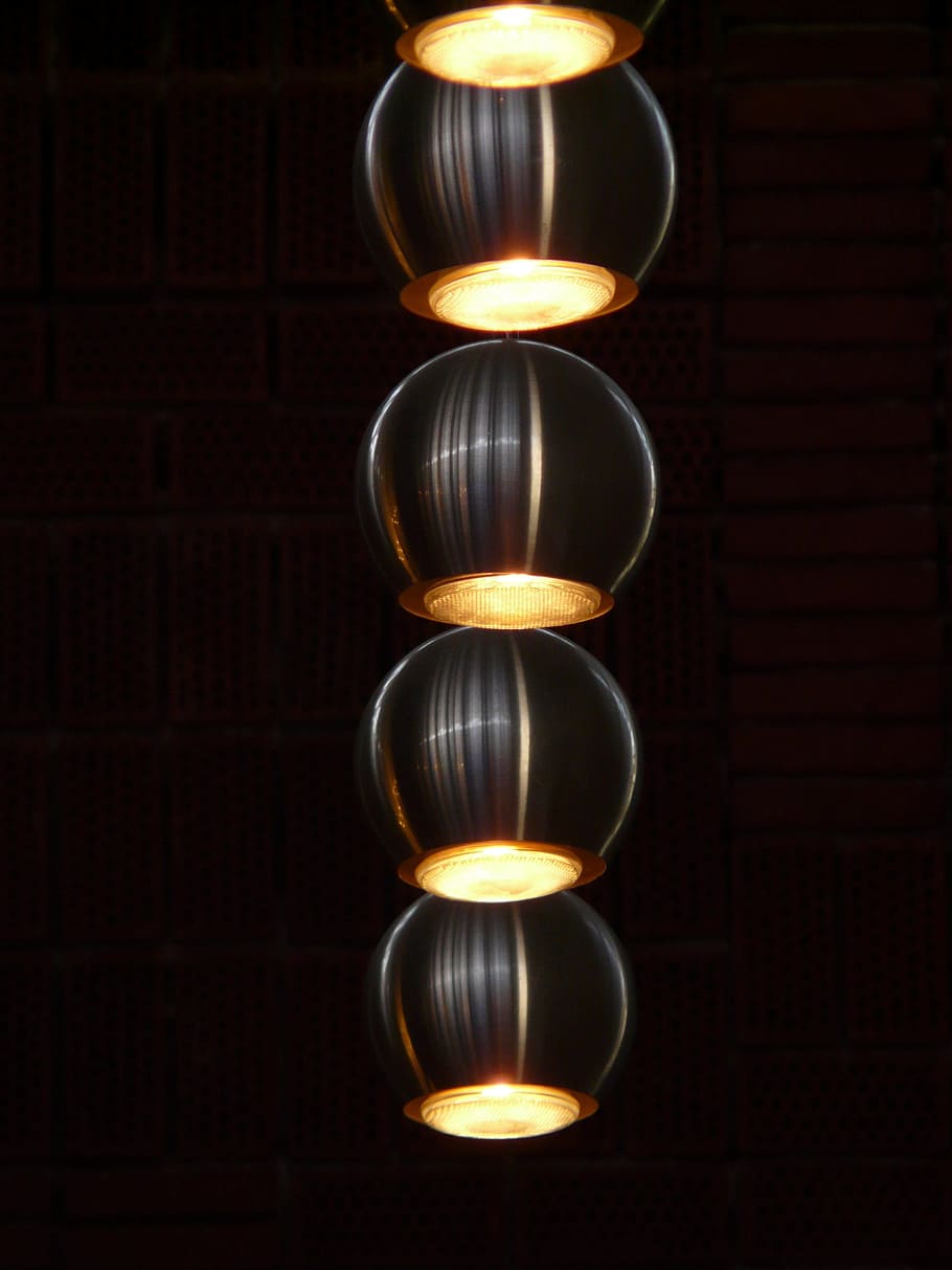 Lamps, Light, Lighting, Night, Hell, spotlight, in a row, celebration HD wallpaper