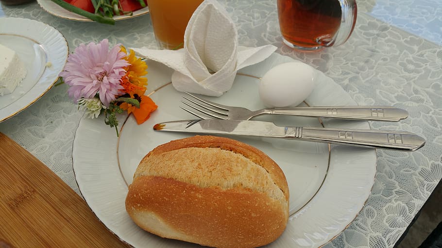 food, table, plate, refreshment, bread, breakfast, food and drink HD wallpaper