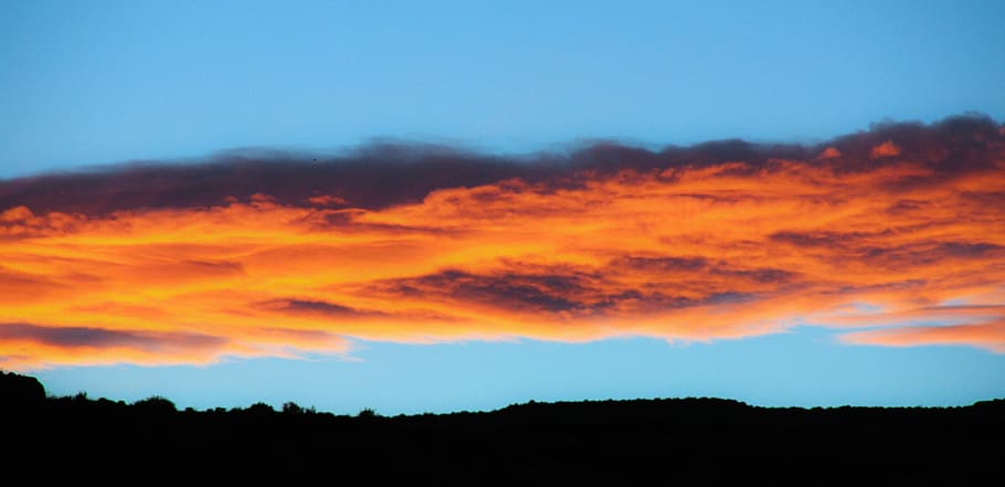 sunset, sky, nature, red clouds, cloudy, summer, sunlight, evening HD wallpaper