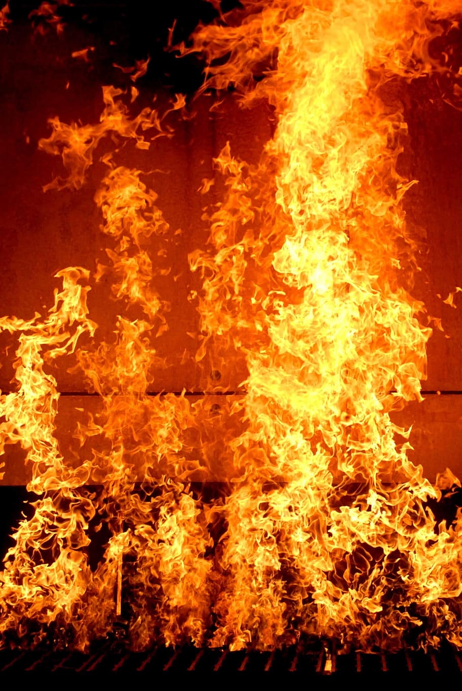bonfire photography, burn house, training, firefighter, flames HD wallpaper