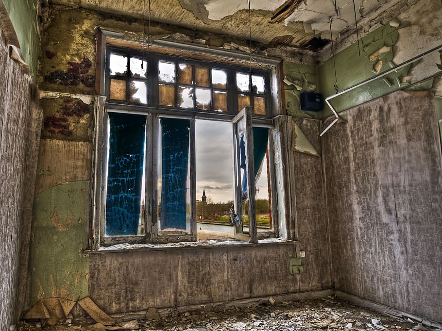 House, Abandoned, Window, deteriorated, hdr, old, dirty, ruined HD wallpaper