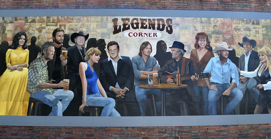 wall mural, country music, entertainment, nashville, tennessee