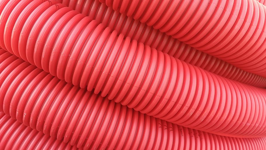 Tube, Plastic, Rip, red, protective sheath, pattern, background HD wallpaper