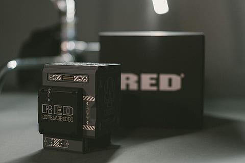 closeup photo of RED labeled box, gray Red Dragon device with box HD wallpaper