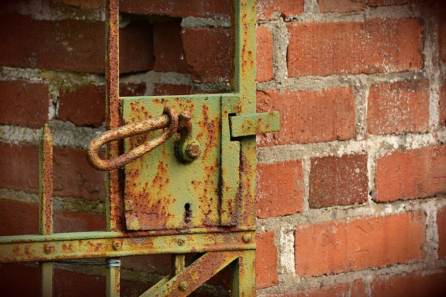 old gate, castle, rusty, input, rusted, iron door, door handle HD wallpaper