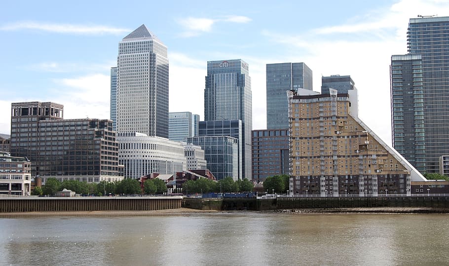 canary wharf, london, business, architecture, cityscape, modern, HD wallpaper