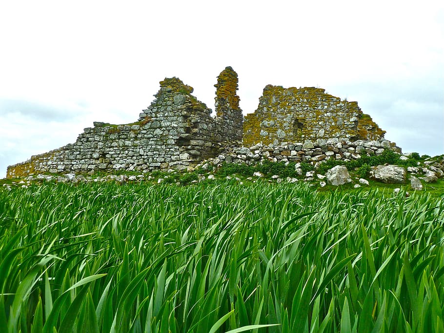 stone ruins and grass field, ancient, historic, ancient ruins HD wallpaper