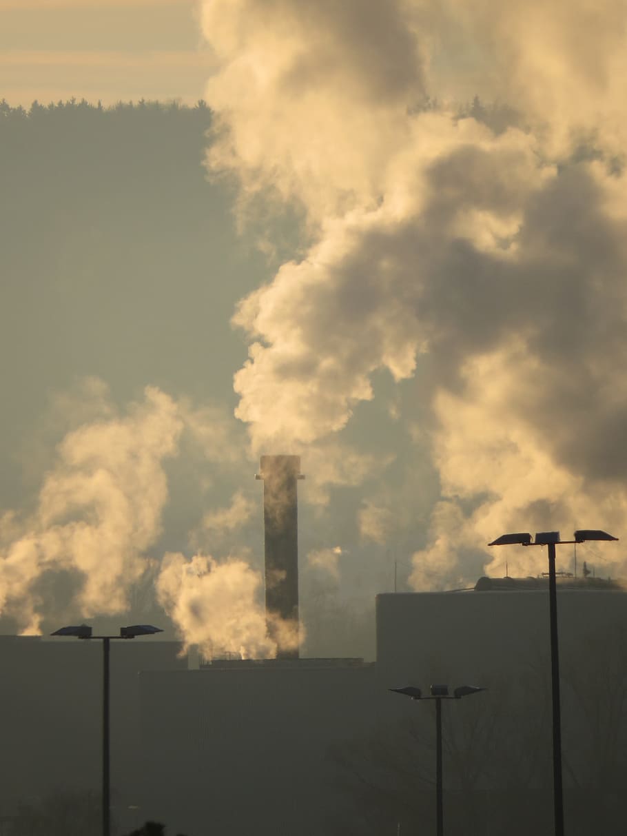 Industry, Smoke, Chimney, Pollution, exhaust gases, industrial plant HD wallpaper