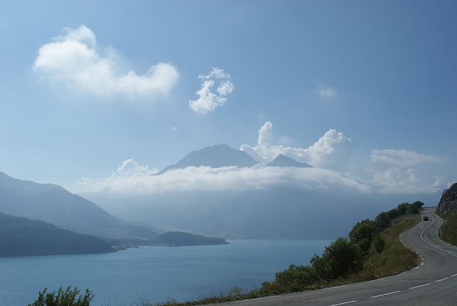 alps, mountain, landscape, sky, water, cloud - sky, scenics - nature HD wallpaper