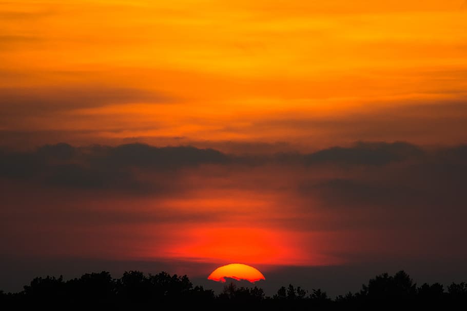 sunset, sky, summer, orange color, beauty in nature, cloud - sky HD wallpaper