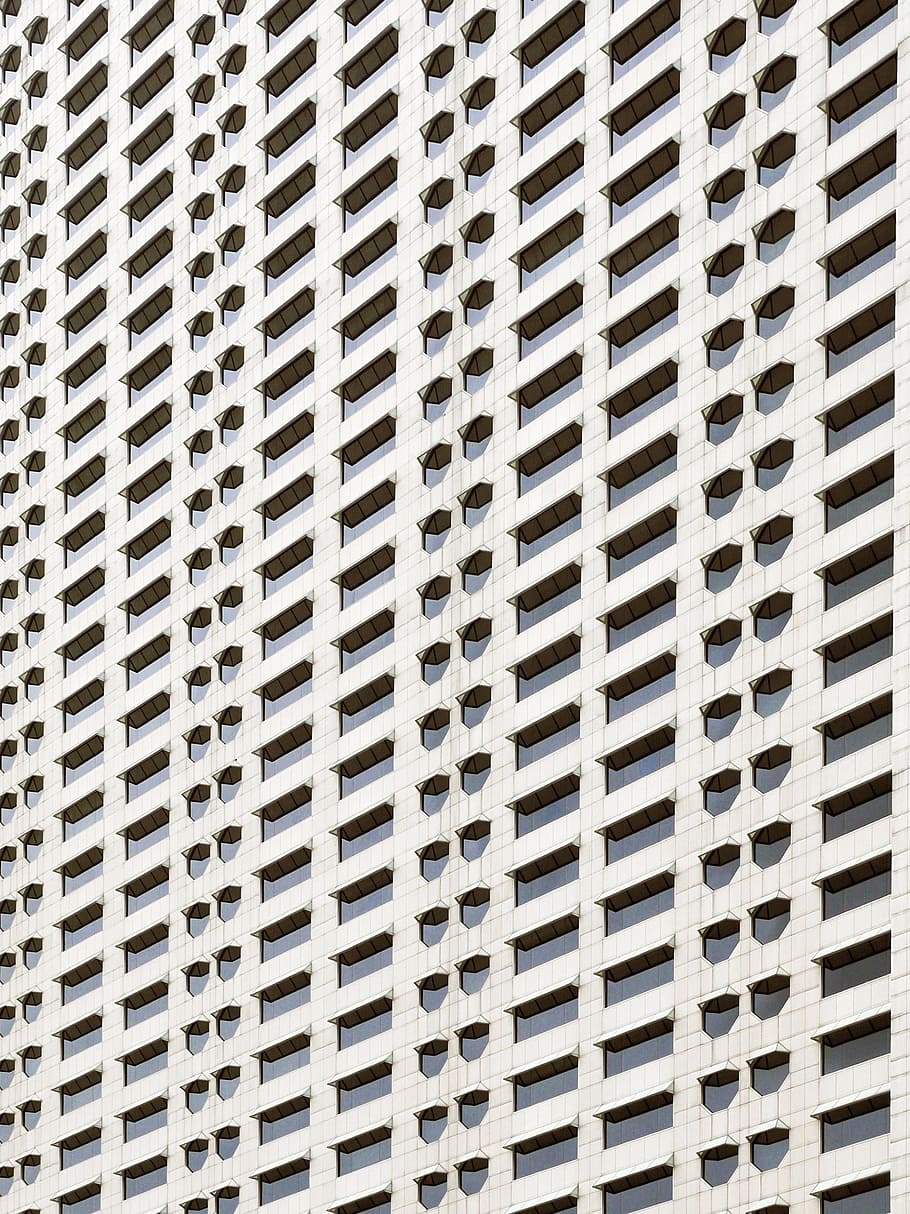 building, facade, architecture, window, structure, tower, white HD wallpaper