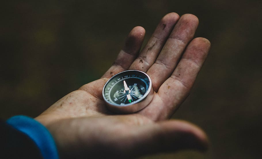 person holding black compass, hand, desktop, background, travel HD wallpaper