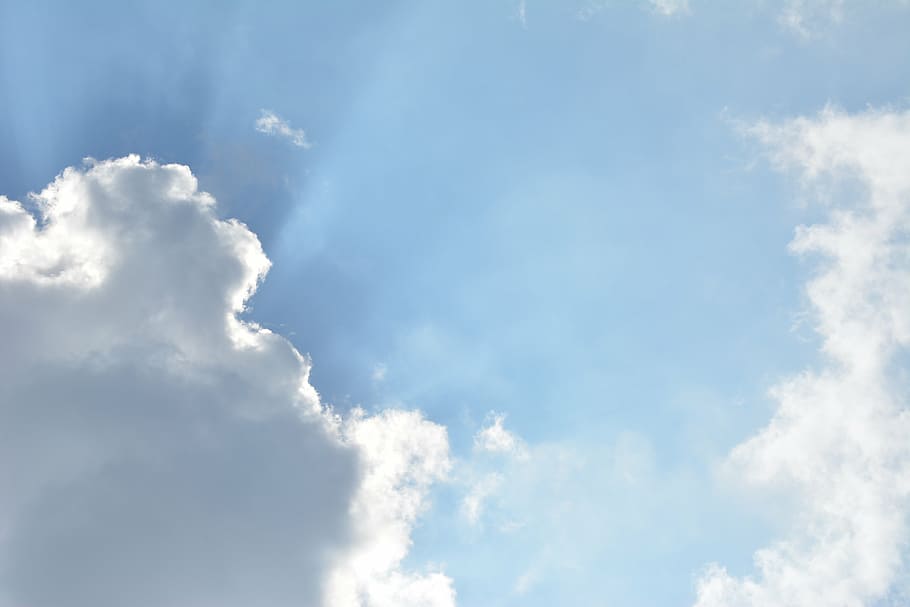 clouds, sky, sun, shadow, summer, day, hell, blue, white, cloud - sky HD wallpaper