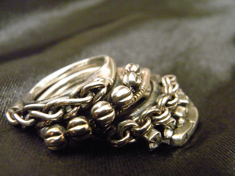 silver ring, satin, foppery, jewelry, metal, gold colored, indoors HD wallpaper