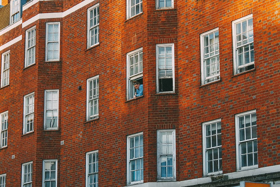 man looking out through the window, person, wearing, blue, dress HD wallpaper
