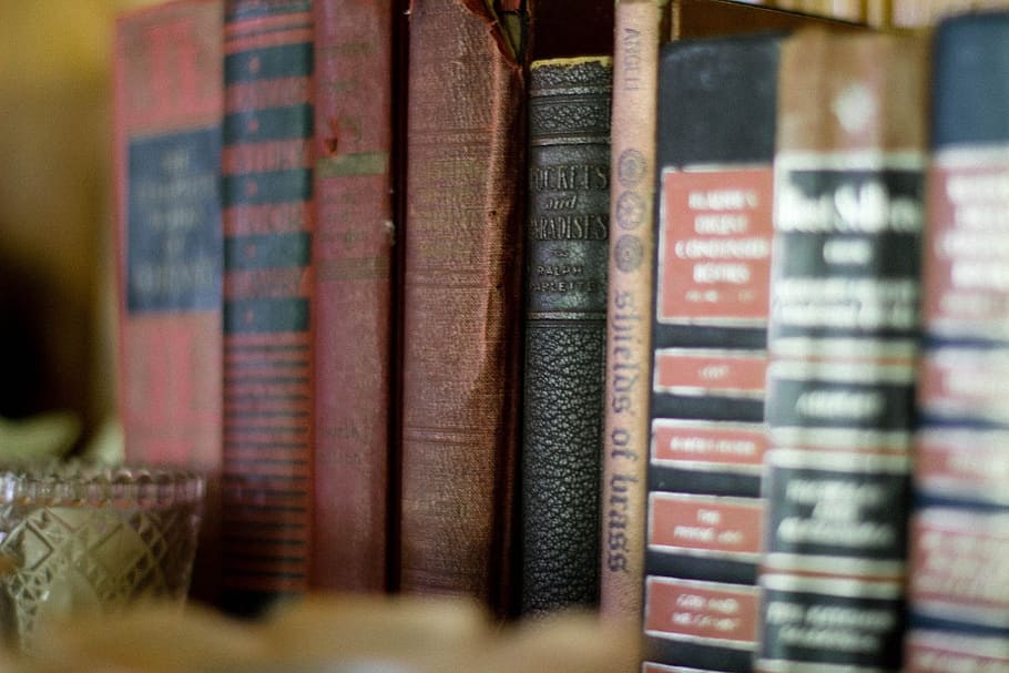 books on shelf, antique, library, old, vintage, brown, aged HD wallpaper