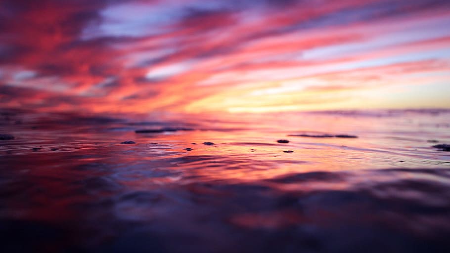 sunset, dusk, ocean, sea, water, sky, beauty in nature, no people HD wallpaper