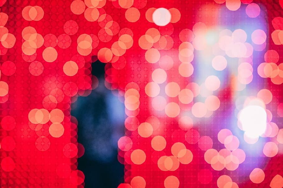 bokeh photo of red light, untitled, lights, pixel, shadow, defocused HD wallpaper