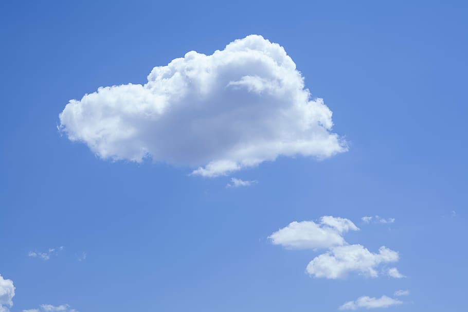 blue and cloudy sky, clouds, white, nature, summer, outdoor HD wallpaper