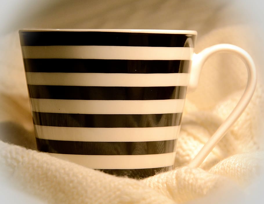 mug, striped, cap, lines, cup, coffee - Drink, heat - Temperature HD wallpaper