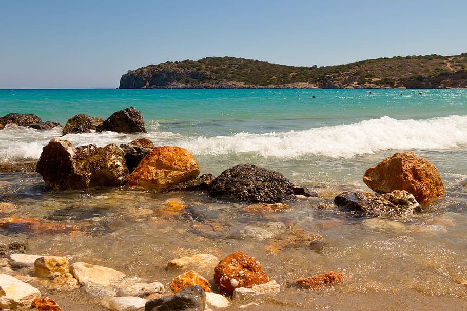 beach, the stones, pebbles, the coast, summer, rocks, sea, holiday, HD wallpaper