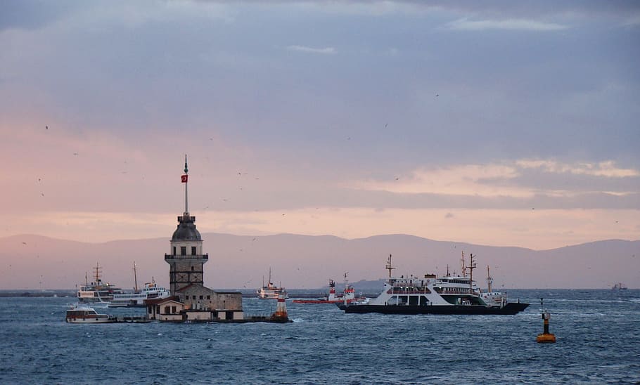 Turkey, Bosphorus, Strait, Istanbul, bridge, channel, ship, HD wallpaper