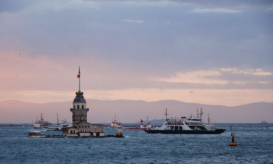 Turkey, Bosphorus, Strait, Istanbul, bridge, channel, ship HD wallpaper