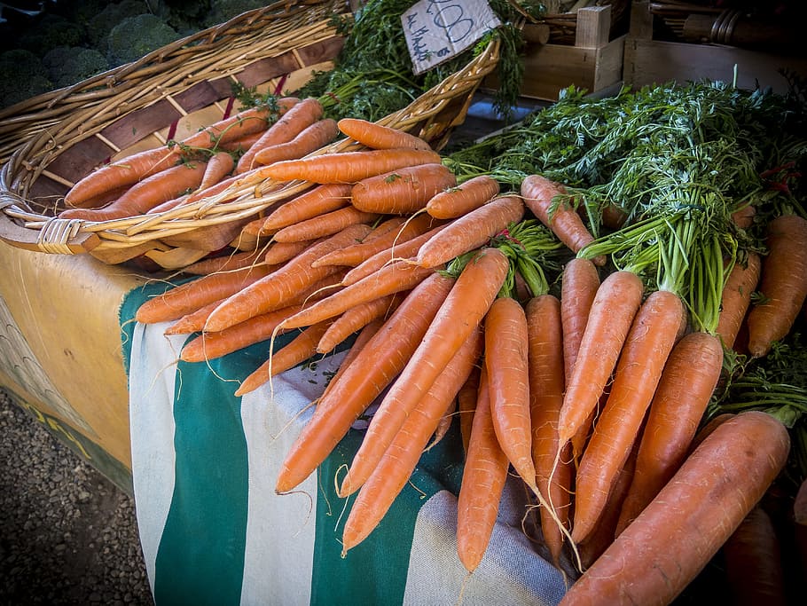 food, vegetables, market, supermarket, carrots, fresh, fresh produce, HD wallpaper