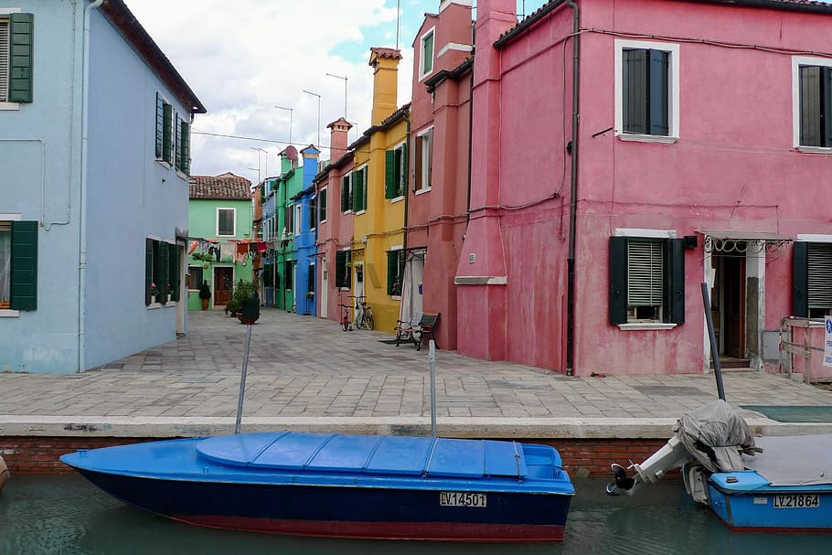 Burano, Venice, Italy, Colorful, Houses, colorful houses, windows, HD wallpaper
