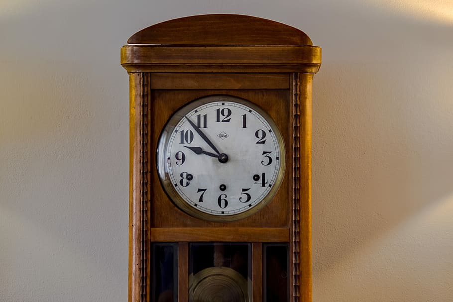 time, clock, watch, pendulum, wood, ancient, old, minute, number HD wallpaper