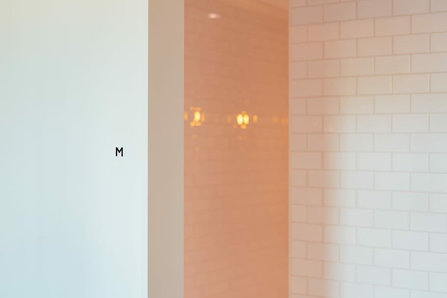 untitled, letter m, lighting, rest room sign, modern sign, passage, HD wallpaper