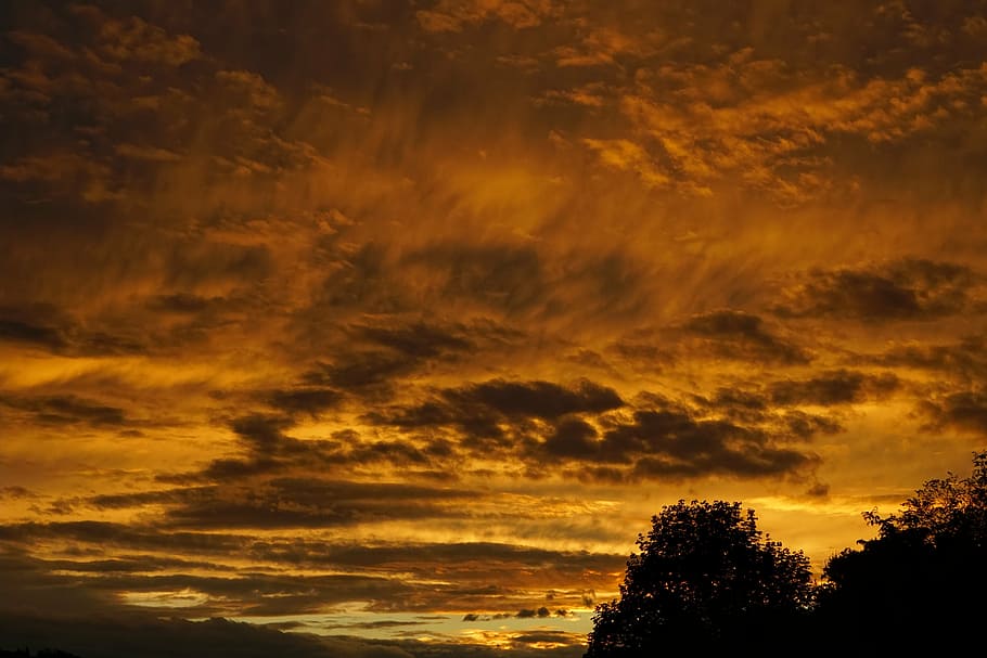 clouds, abendstimmung, sunset, nature, dusk, cloud - Sky, cloudscape HD wallpaper