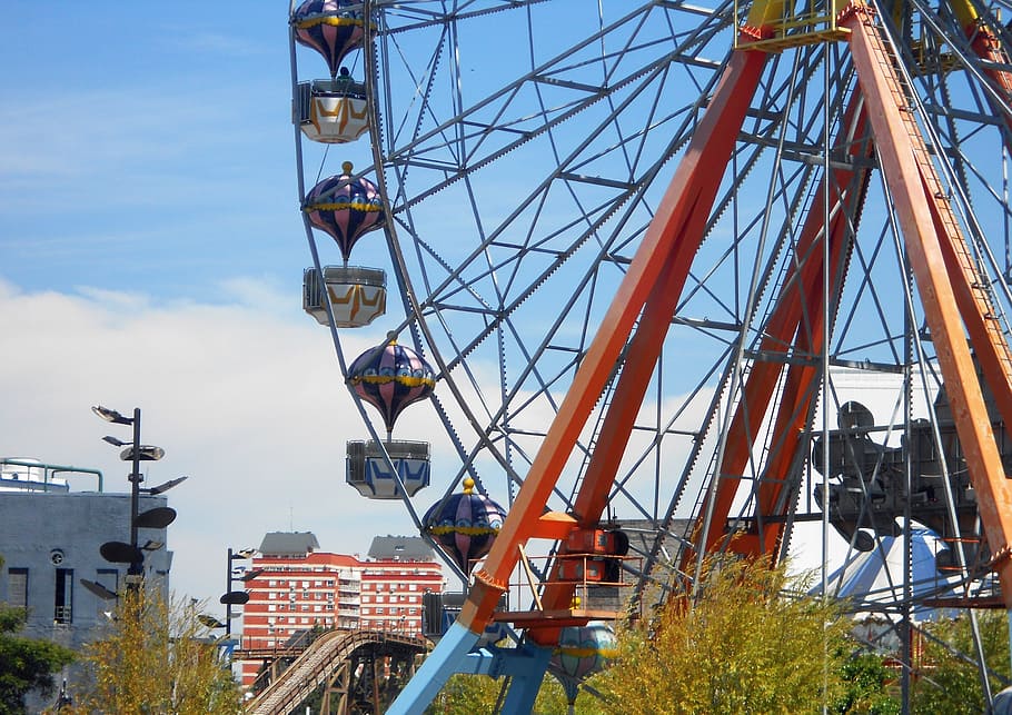 amusement park, wheel, fun, children, family, holiday, games, HD wallpaper
