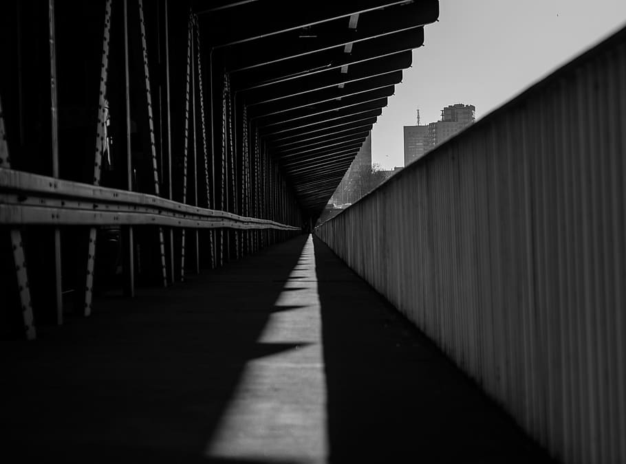 no one, the darkness, architecture, light, shadow, bridge, the prospect of HD wallpaper