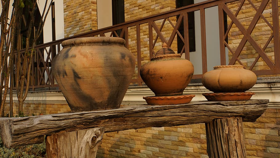 Jar, Basin, Welcome, Ancient, thailand house, thailand tradition HD wallpaper