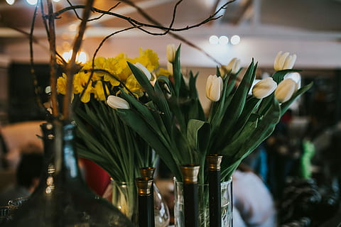 Elegant home decor, interior, beautiful, rich, decoration, bouquet HD wallpaper