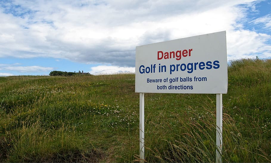 Danger, Golf, Balls, Dangerous, Sport, warning, sign, notice, HD wallpaper