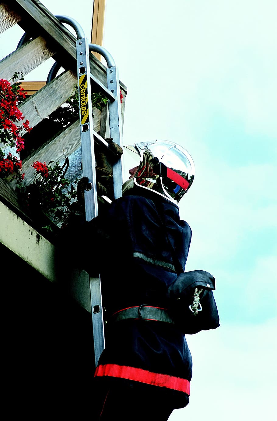 scale, firefighter, security, sky, low angle view, day, nature HD wallpaper