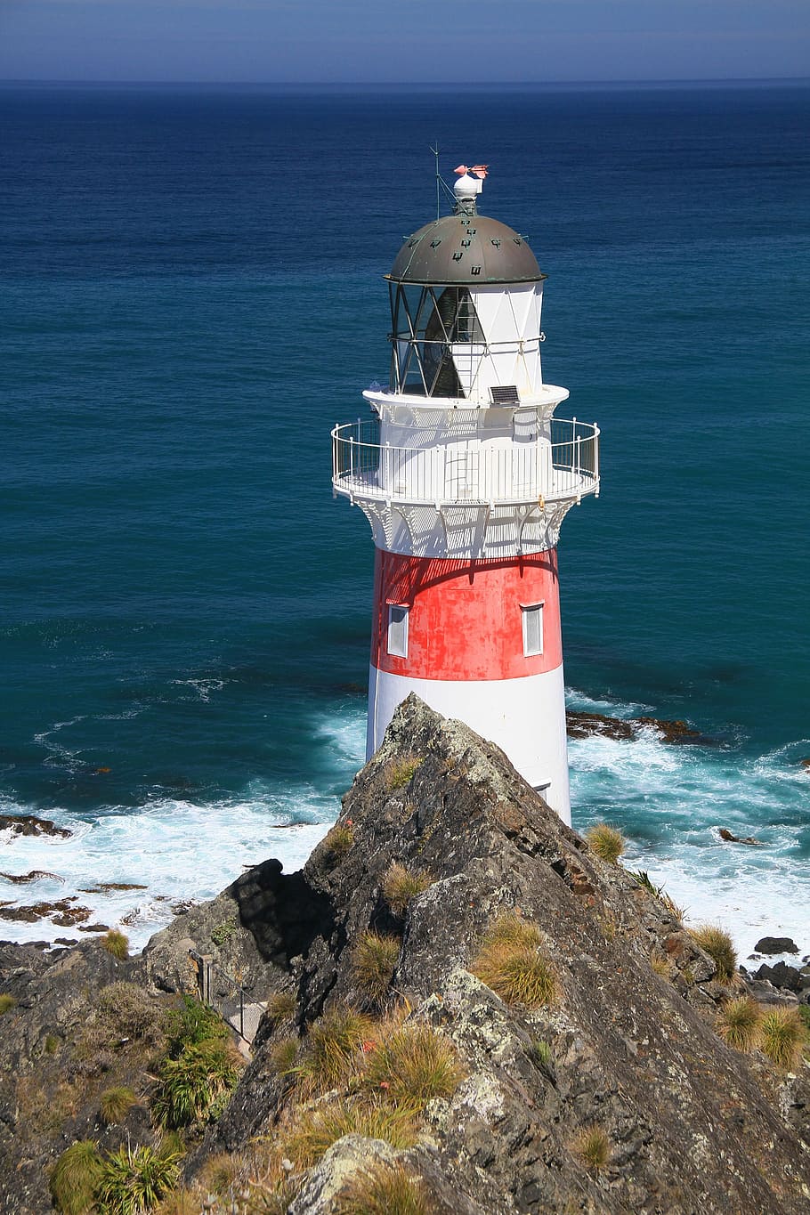 white and red light tower, lighthouse, navigation, beacon, coast
