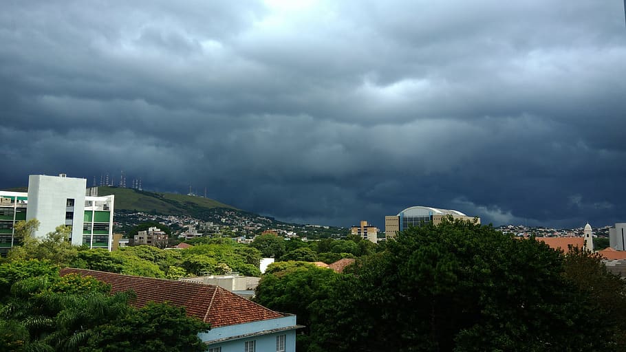 clouds, climate, sky, time, landscape, lightning, building exterior HD wallpaper
