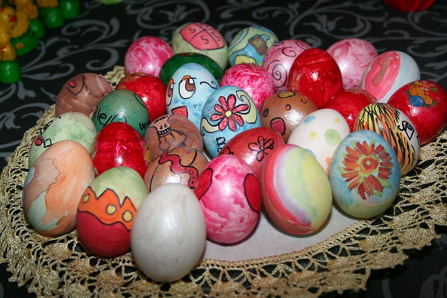 eggs, easter, colored, colorful easter eggs, lots of eggs, food HD wallpaper