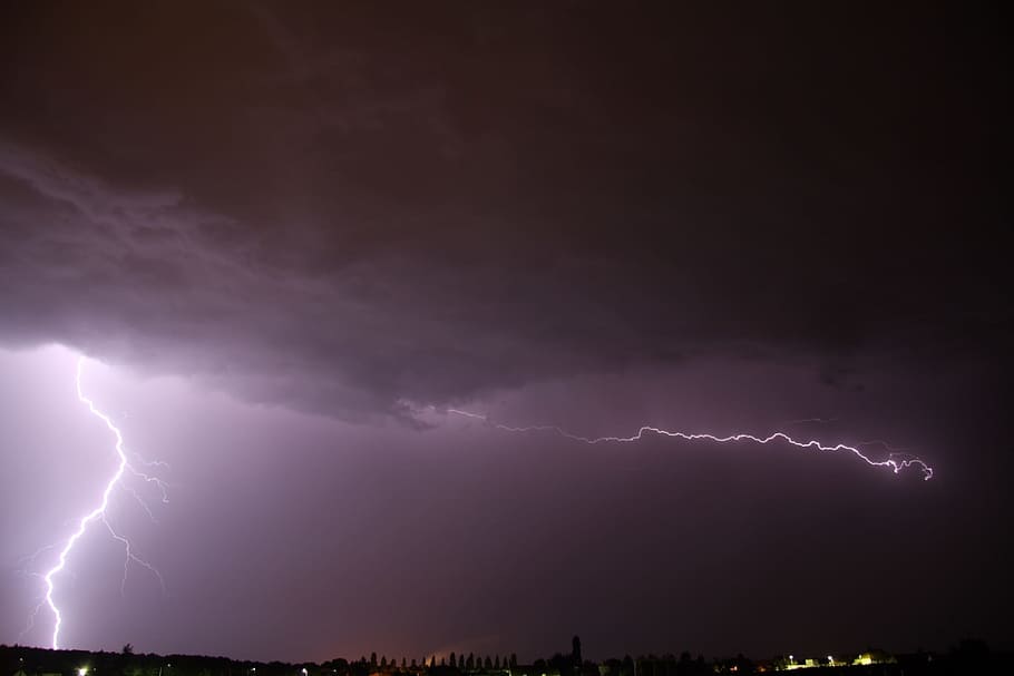 france, thunderstorms, lightning, power in nature, cloud - sky HD wallpaper