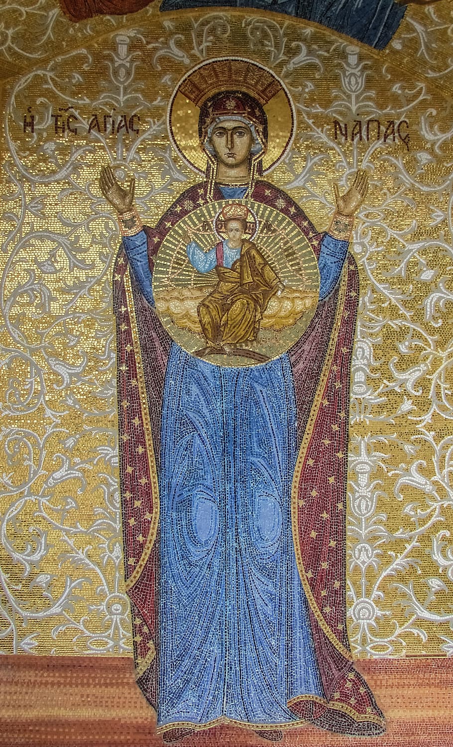 mosaic, ayia napa, virgin mary, art and craft, religion, belief