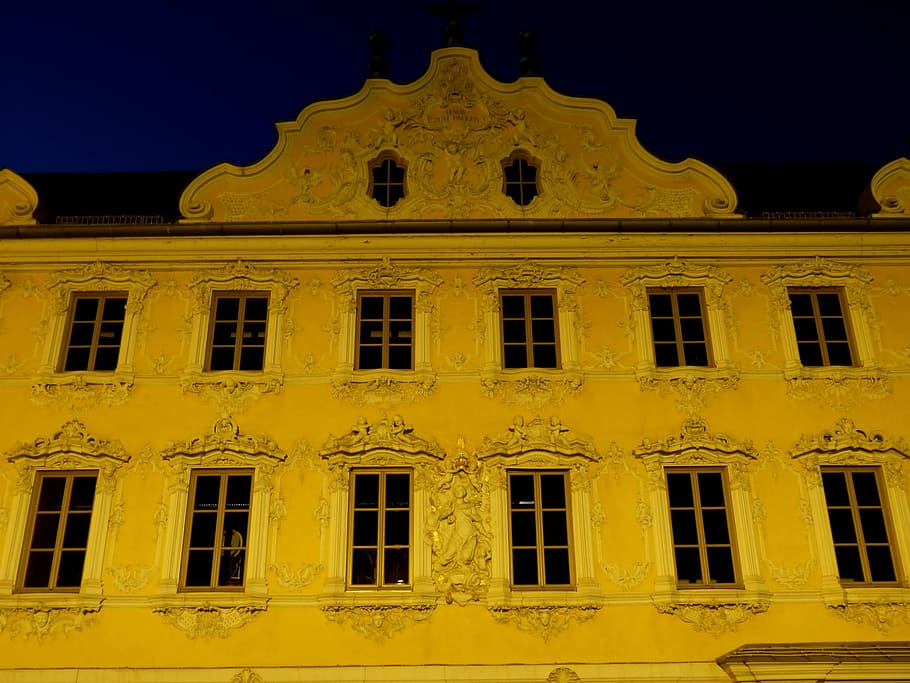 Würzburg, Bavaria, Night, Evening, night photograph, swiss francs