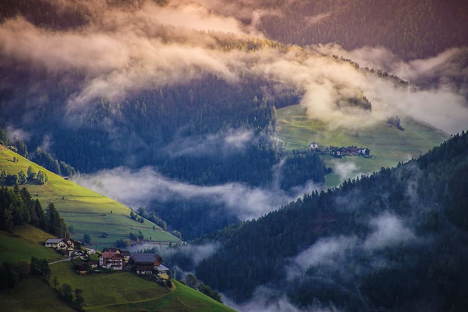 Viles, Fog, Dolomites, ladinies, mountain, italy, alps, landscape