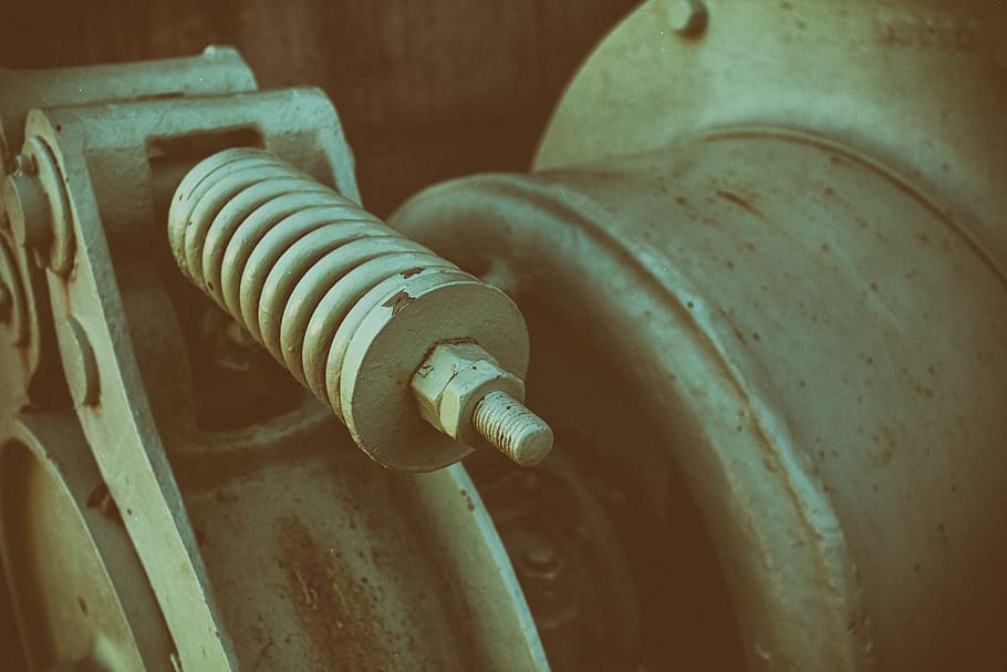 Close-up shot of old abandoned machinery at Chatham Dockyard. Image captured in Kent, England. HD wallpaper