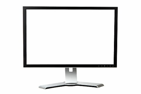 black and gray flat screen monitor, blank, business, computer HD wallpaper