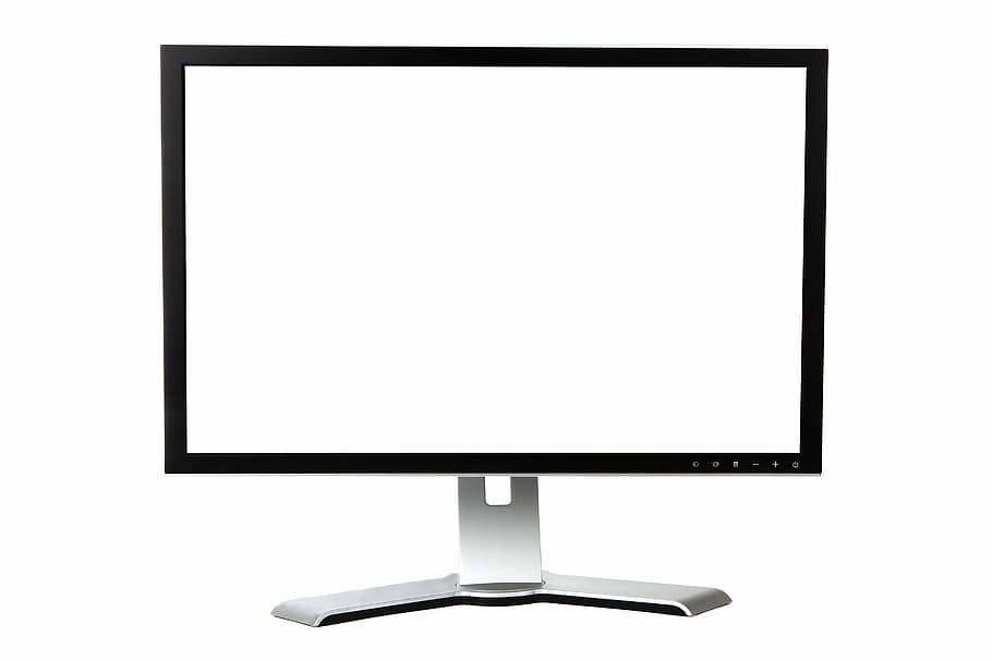 black and gray flat screen monitor, blank, business, computer HD wallpaper