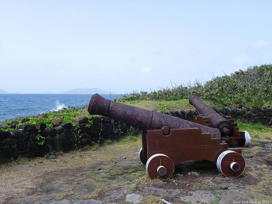 cannons, sea defense, guadeloupe, island, military, fort, weapon, HD wallpaper